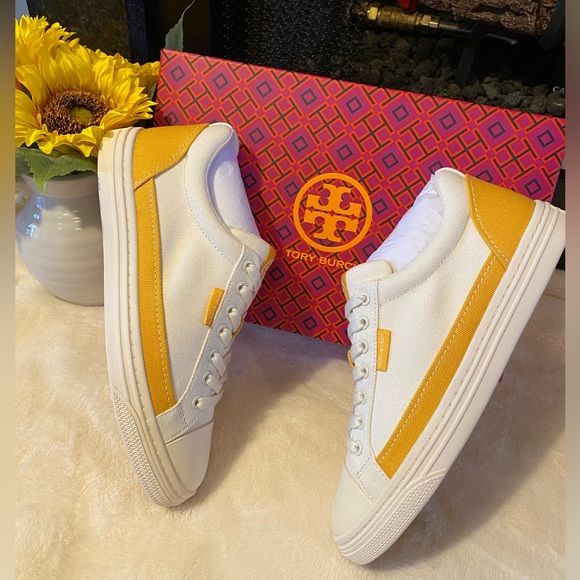 ✨NIB✨TORY BURCH CANVAS COURT SNEAKERS - Picture 3 of 8